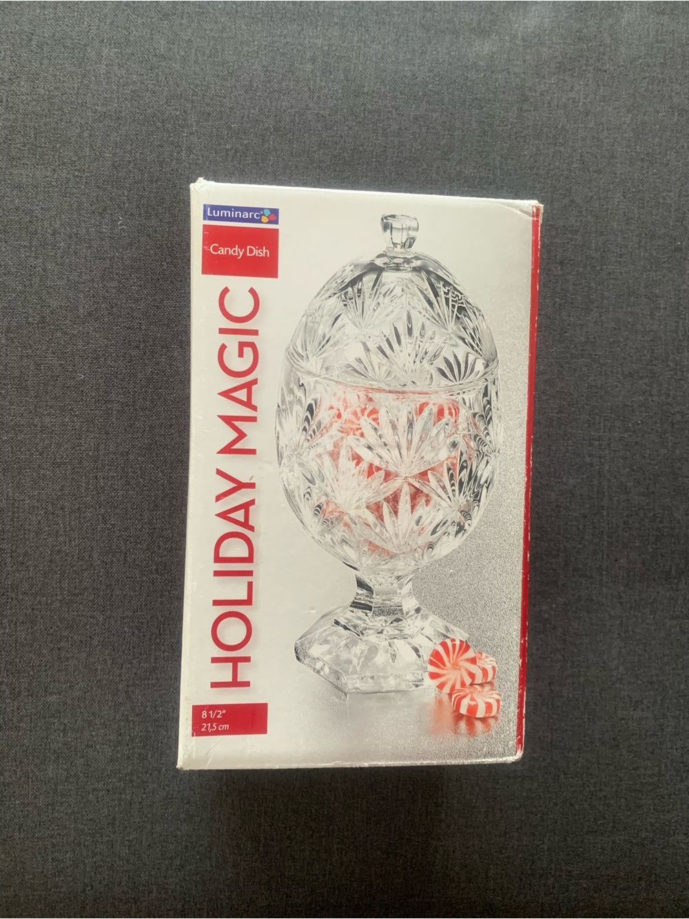 Holiday Magic Luminarc Candy Dish 8.5” (21.5 cm ) Vintage Discontinued NWT